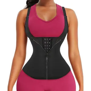 Plus Size XS-6XL Clip and Zip Waist Trainer Corset Women Neoprene Worked Out Sweat Vest Body Shaper Tummy Tuck Garment Abdominal Belt