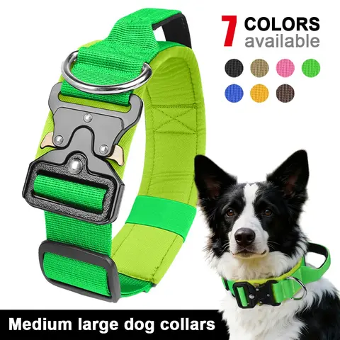 Adjustable Fit Dog Collar for Medium to Large Dogs, German Shepherd Accessories, High-Strength Metal Buckle, Tactical Training Collar, Durable Material Pet Accessory, Adjustable Collars
