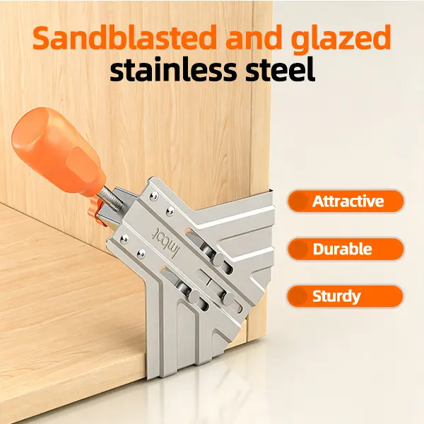 IMBOT Stainless Steel 90-Degree Right Angle Corner Clamps (2-Pack) - Adjustable Design, Quick Adjust Fixture, Multi-Material Compatible, Same/Different Thickness Lumber Support, Woodworking Projects, Cabinet Frames Jig for DIY Enthusiasts