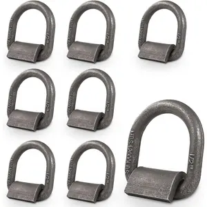 1/2" Heavy Duty Weld-On Forged D Ring with MBS:12,000 lbs, D-Ring Tie Down Anchor with Weld On Anchor Points for Trailer,  Cargo, RV, ATV Tiedowns, Farm Applications etc (8 Pack)