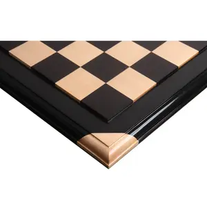 21" Ebony & Maple Wood Luxury Chessboard - 55 mm Square- Raised Tiles