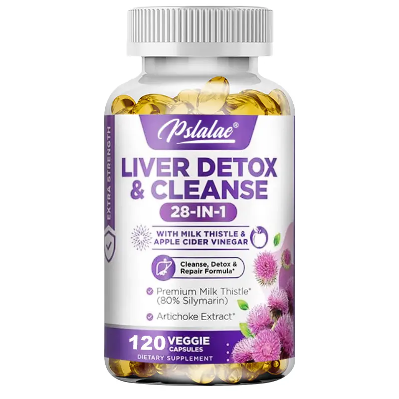 Pslalae- 28 in 1 Liver Cleanse Detox - Silymarin, Artichoke Extract, Dandelion - Milk Thistle Extract Veggie Capsules