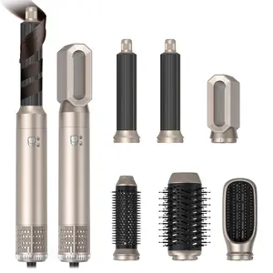 6 in 1 Hair Dryer Brush, Detachable Air Styler, 3 Heat Settings Blow Dryer Brush  Straightening, Curling ALCI Safety Plug for Travel & Home Styling