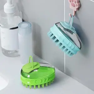 Adjustable Pet Bath & Grooming Massage Brush with Lice Removal Comb for Dogs, Cats