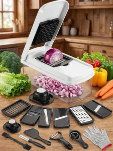2026 New Vegetable Chopper, 15 in 1 Kitchen Chopper, White Food Chopper with Container, Salad Chopper, Fullstar Vegetable Chopper, Onion Chopper Dicer