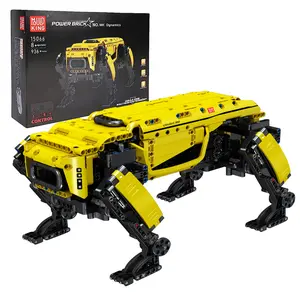 Mould King 15066 Robot Dog Building Blocks Yellow Model Remote Controlled Adult Children Kid Toy 936 Pcs summerwins