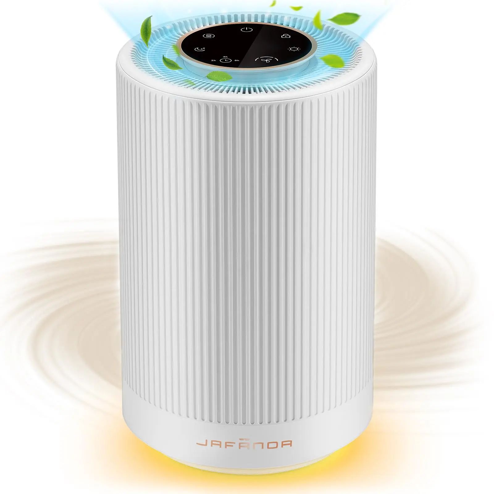 Jafända JF100 Air Purifier for home bedrooms up to 450 square feet with H13 HEPA air filter and 22 dB silent sleep mode, the air purifier eliminates allergens, smoke, dust, mold, pet dander, pollen and more