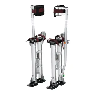 VEVOR Drywall Stilts, 18''-30'' Adjustable Aluminum Tool Stilts with Protective Knee Pads, Durable and Non-slip Work Stilts for Sheetrock Painting, Walking, Taping, Silver