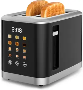 2 Slice Toaster Stainless Steel with LED Display, Extra Wide Slots, 6 Shade Settings, Defrost/Reheat/Cancel, Removable Crumb Tray  Compact Toaster for Bagels & Waffles, christmas