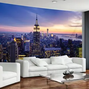 Large Empire State Building Landscape Photo Wall Tapestry, Polyester Hanging Cloth, Living Room Bedroom Office Home Party Decoration, Tapestry Wall Mural