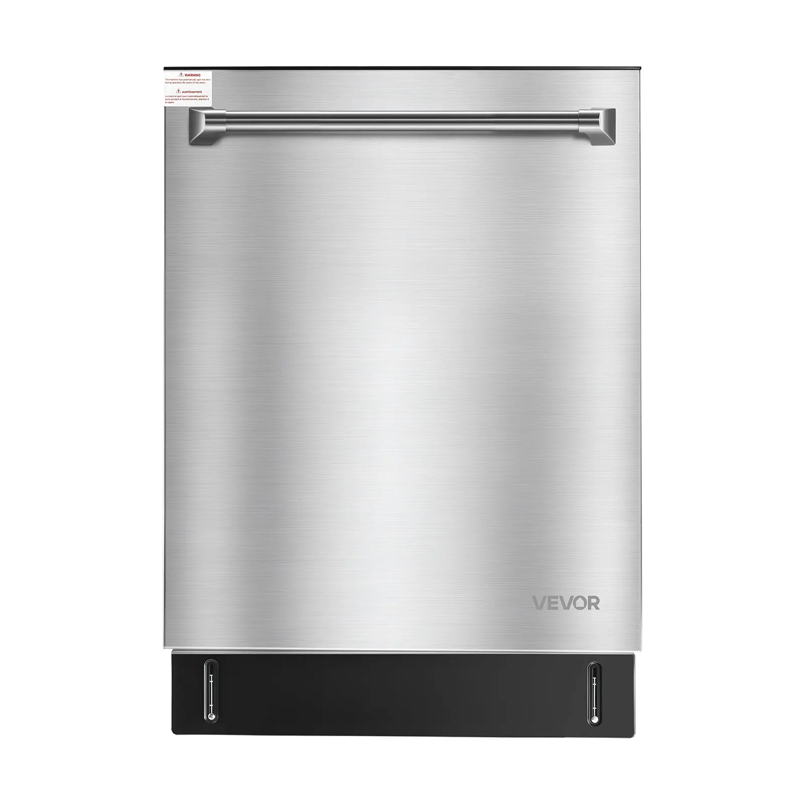 VEVOR Built-In Dishwasher, 24-Inch Heavy Unit with Stainless Steel Tub, 14 Place Settings, 8 Washing Programs, 23.82x25.2x33.78 In Low-Noise Operation, Upper/Lower Racks, Zoned Storage, Hooks, Screws, Hose Clamps