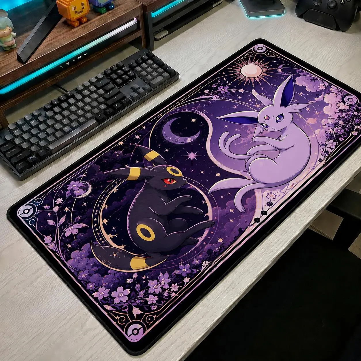 Umbreon Espeon Mousepad Pokemon Mouse Pad Large Desk Mat Cute Purple Anime Desk Mat Gaming Desk Mat Pokemon Gift