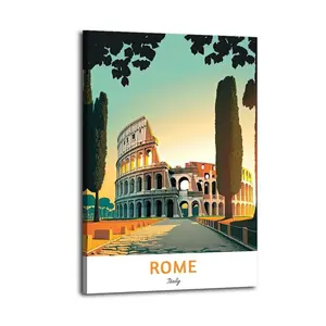 Vintage Rome Italy Travel Poster Decorative Painting Canvas Wall Art Picture Print Modern Family Bedroom Decor
