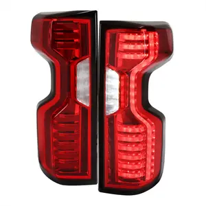 2019-2026 Chevrolet Silverado 1500 / 2020-2023 Silverado 2500HD/3500HD LED Tail Lights (Chrome Housing/Red Lens)