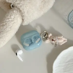 Korean Plush Gloves + Keychain Earphone Case for Apple AirPods Pro 3/2/4/3/2, Fashionable Women's Earphone Case, Simple Design, Accessories