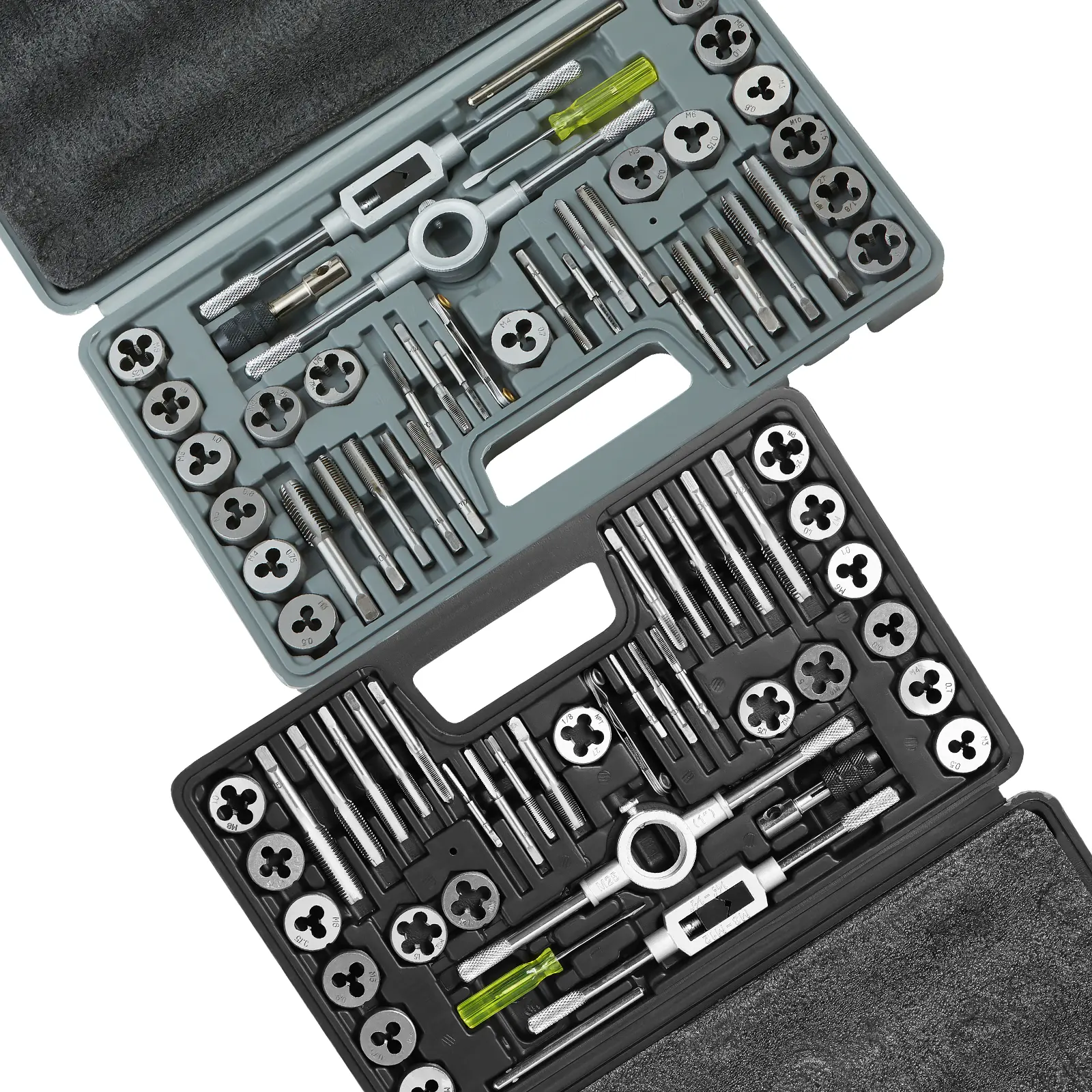 VEVOR Heavy Duty 80-Piece Tap and Die Set, Metric & SAE Standard Bearing Steel Tools, Thread Cutting Kit for External & Internal Threads with Complete Accessories & Storage Case, 80 Pieces