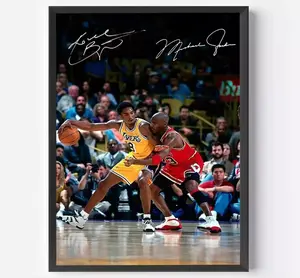 Newww!!! Michael Jordan Guarding Kobe Bryant Unframe Poster