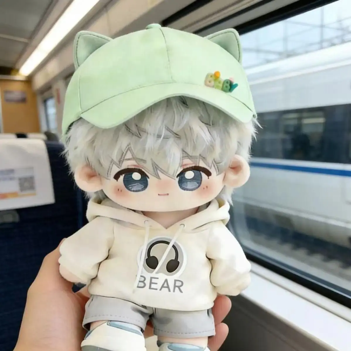 20cm Plush Doll Clothes, Cute Spring/Autumn Hoodie Outfit for Cotton Dolls, Fashionable Gift for Girls, Soft Toy Accessory