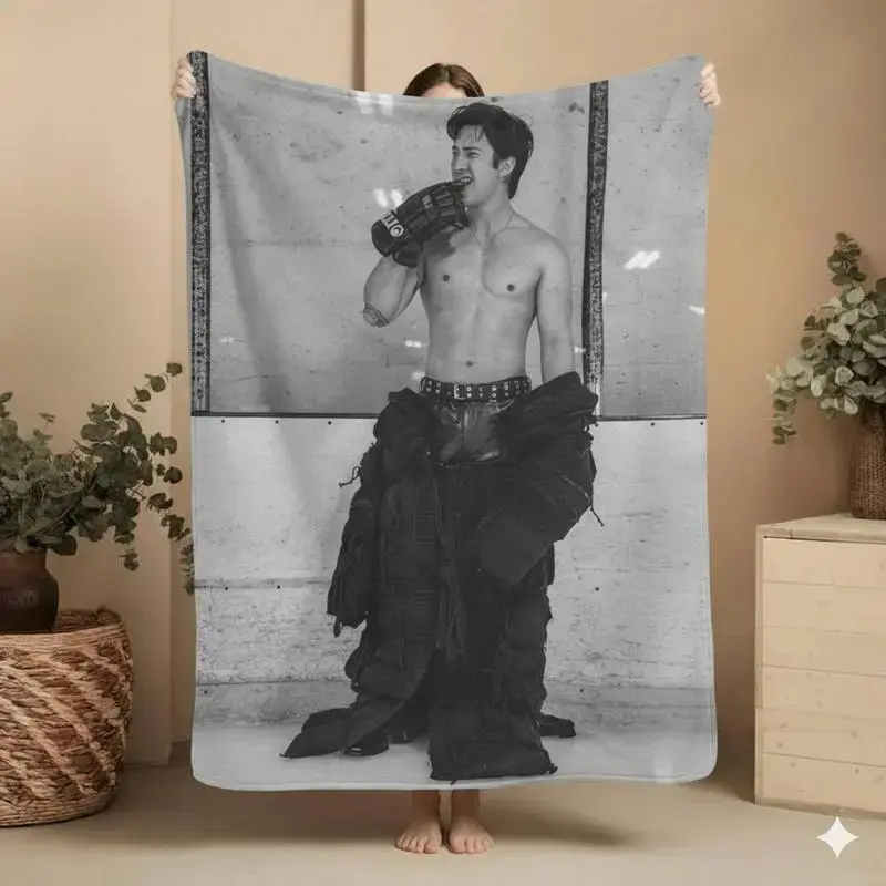Vintage Heated Rivalry Fleece Throw Blanket - Cozy LGBT Pride, Bold Poster-Style Artwork, Soft Micro Light Fur, Personalized Faces, Hip-Hop Lover Office Use, Football Season Gift, Fleece Throw Blankets, Personalized Faces Blanket
