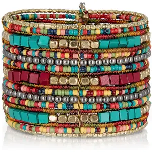 Cuff Bracelets for Women Collection - Adjustable, Stylish Boho Inspired Beaded Bracelets, Trendy Stackable Beads, Ideal for Everyday Wear & Special Occasions