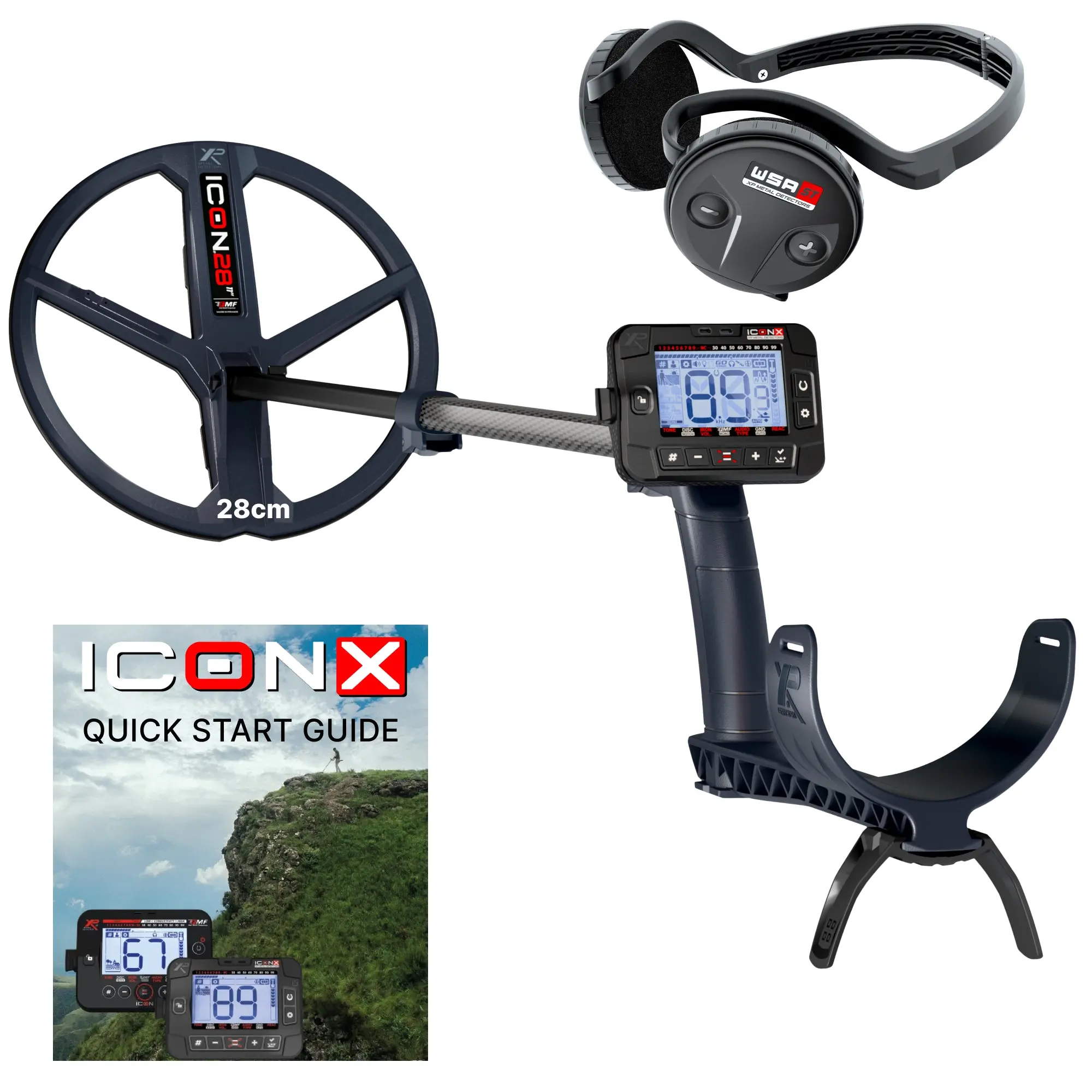 XP Deus II Metal Detector with WSAST Stereo Headphones and 9x5.5" HF Elliptical FMF Coil (Copy)