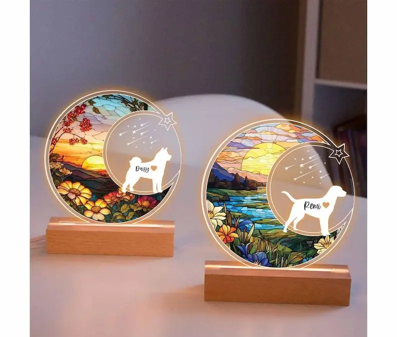 Personalized Loss of Pets Sympathy Plaque Sign, Custom Pet Memorial Night Sign, Dog Remembrance Gift, Pet Memorial Frame Plaque, Pet Lovers, Special Gift For Girl, Boy, Home Decor