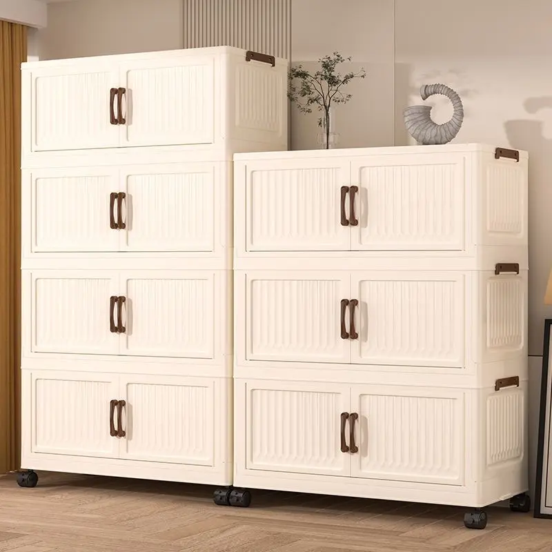 Home Storage Cabinet Thickened Baby Wardrobe Bedroom Storage Cabinet No-Assembly Snack Cabinet