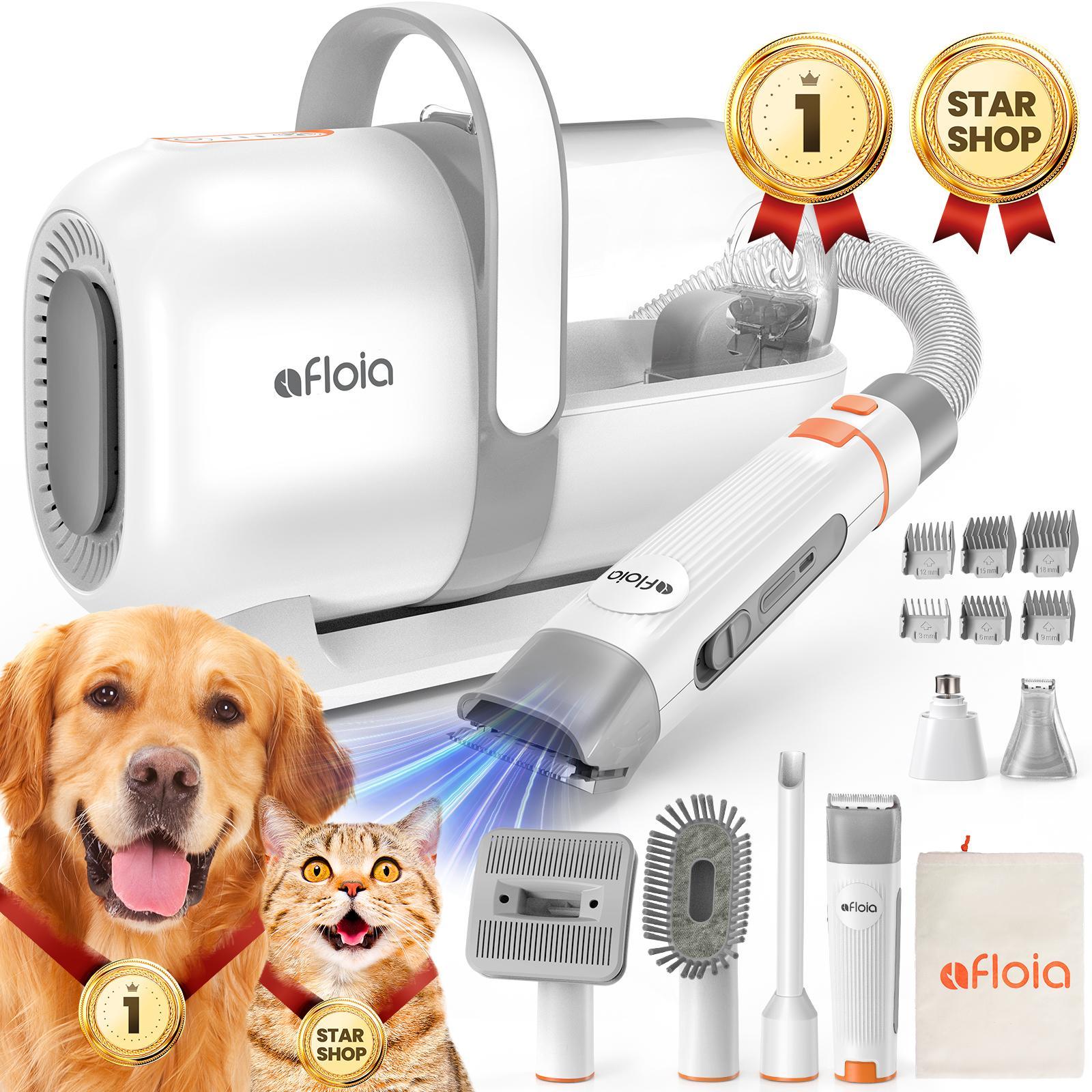 【LimitedTimeFlashSale】Afloia Dog Grooming Kit, Pet Grooming Vacuum & Dog Clippers & Dog Brush for Shedding with Vacuum G