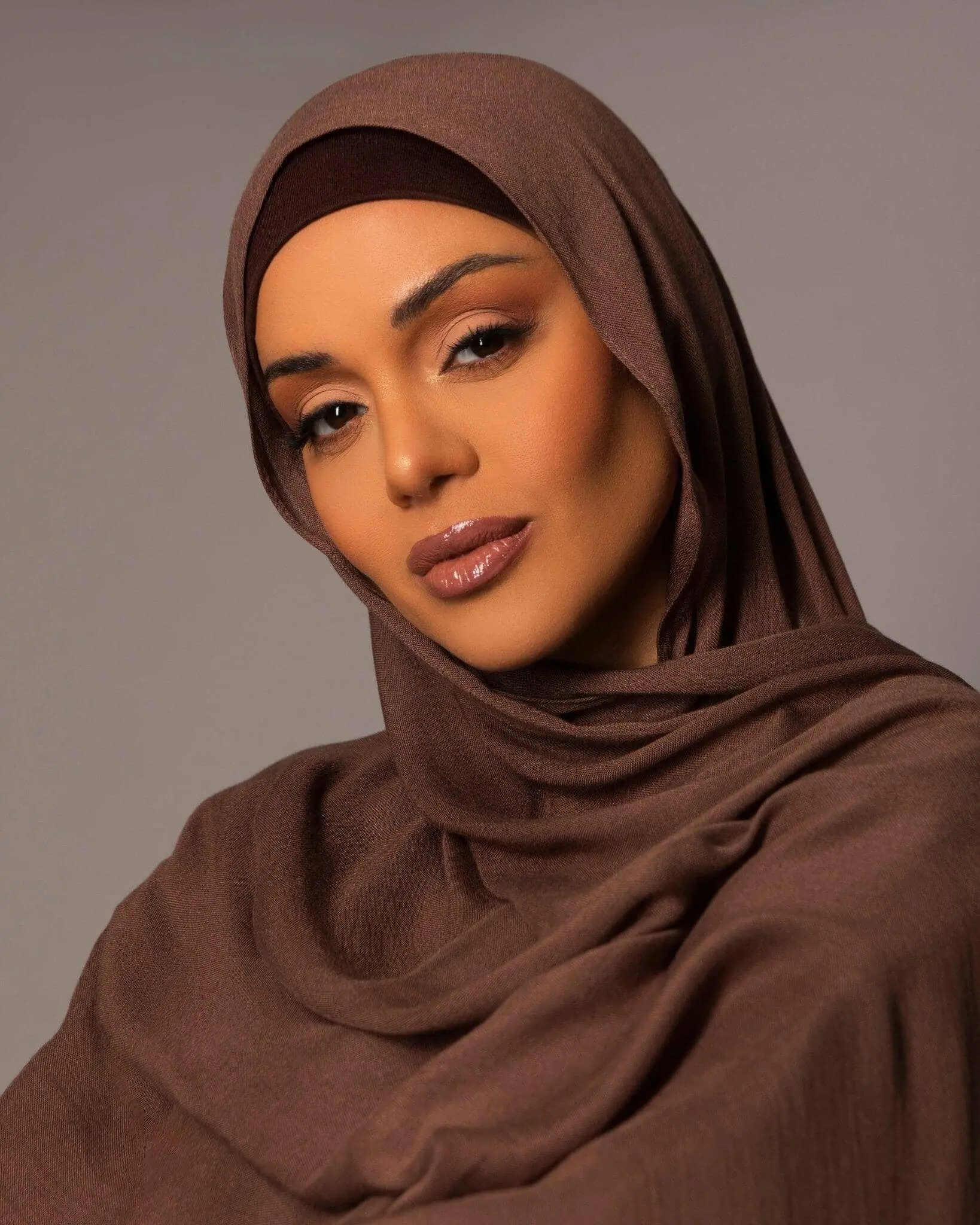 Premium Modal Hijab with matching under cap set - Truffle