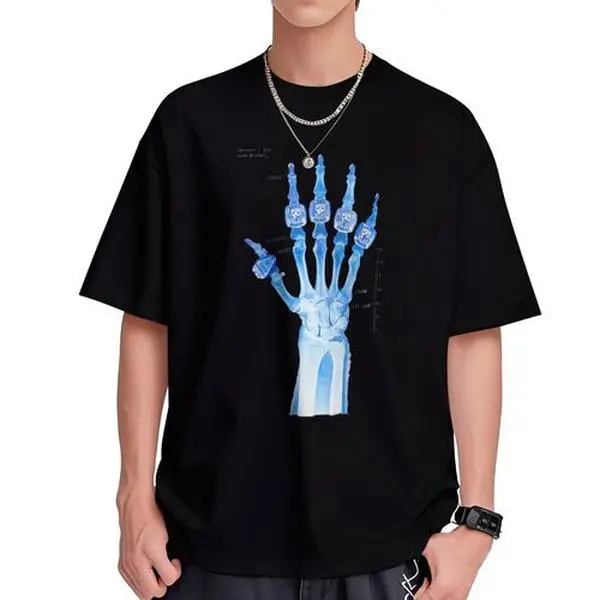 [Cotton] Kobe Bryant Broken Not Beaten X Ray Rings Blue Vintage Bootleg Graphic T Shirt Streetwear BLUEFashion 	   Unisex T-shirts M-5XL