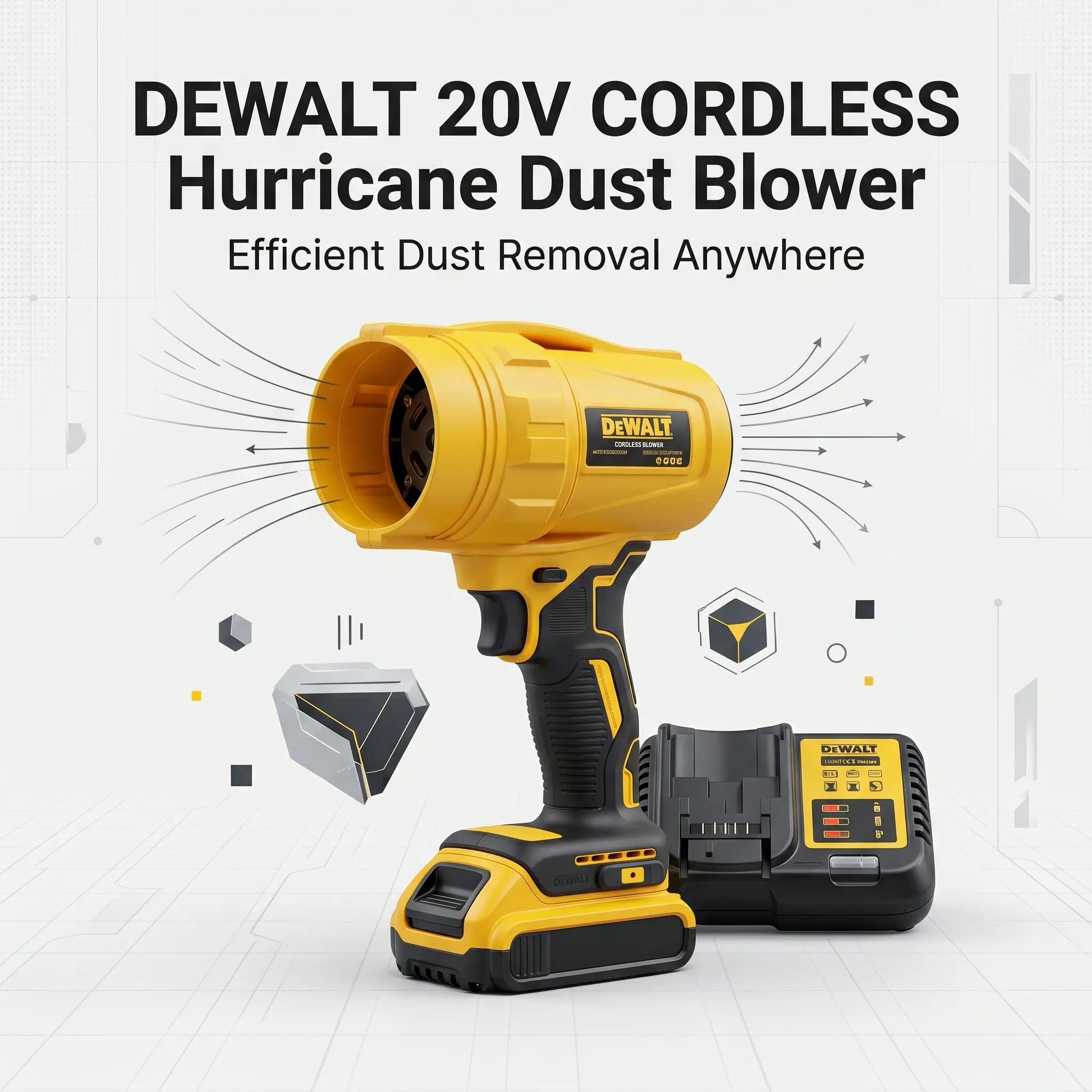 DEWALT Cordless Handheld Leaf Blower - Tool Only or Kit, Variable Speed Trigger, Lightweight Ergonomic Body, High-Velocity Airflow for Lawn Leaf Cleanup, Garage Dust Removal