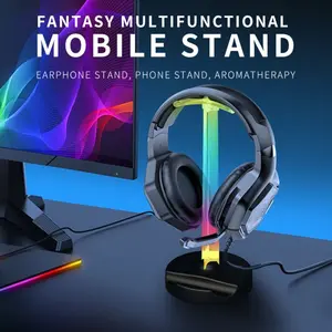 RGB Gaming Headphone Stand, Glow Earphone Rack, Desktop Display Bracket, Headset Hanger for Gamers, Universal Design, A10 Model, Headset Holder