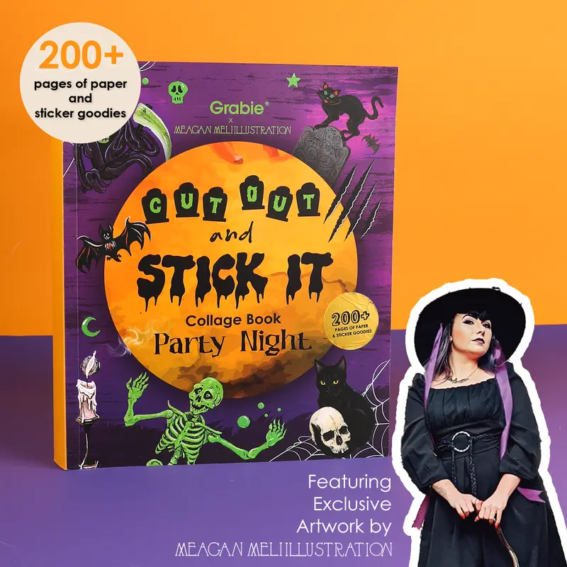 Grabie 200+ Pages Halloween Party Night Collage Activity Book
