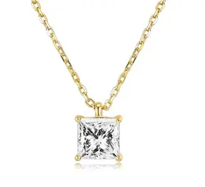 Square Solitaire Necklace