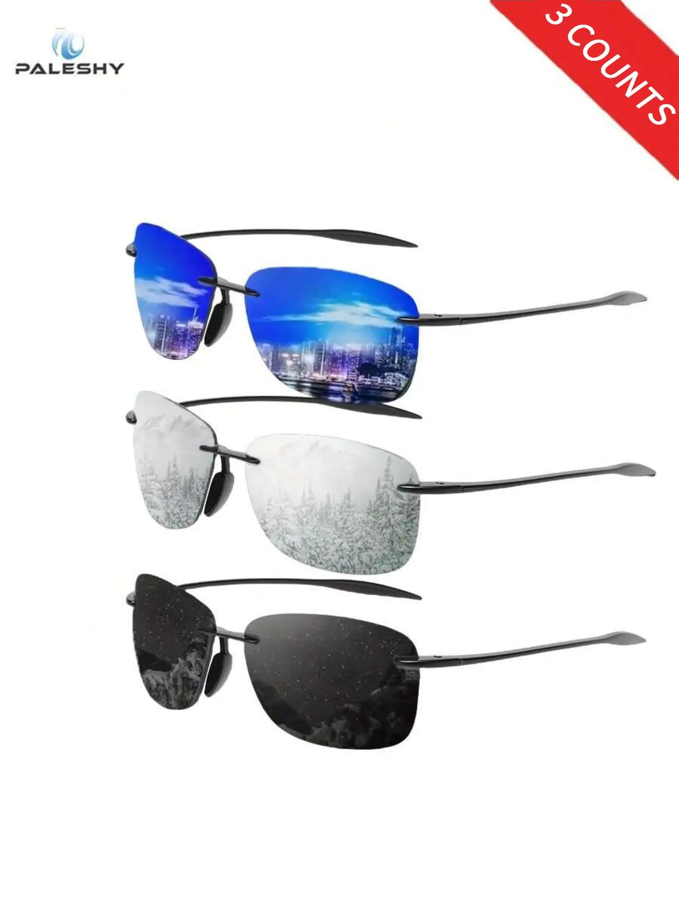 Men's Sporty Frameless Polarized Hiking Sunglasses, Cycling Sunglasses, Cycling Shades, Outdoor Cycling Eyewear, Casual Non-Slip Lightweight Running Sunglasses for Everyday Use, Fashion Accessories for Outdoor Activities