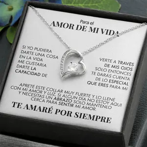 PARA EL AMOR DE MI VIDA - A Unique Gift - Spanish Message Card - Jewelry Necklace