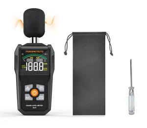 POROMETISTO-SL01 Decibel Meter Digital Sound Level Meter with Color Backlit Screen,Portable SPL Meter with A/C Weighted,dB/SONE Unit,Fast/Slow Response,MAX/MIN,Data Hold,Range 30-130dB,for Home/Office/Factories Micro Industrial