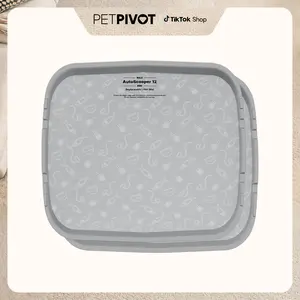 AutoScooper 12 Lite PetPivot Cat Litter Box Pad, Waterproof &Scratch-Resistant Cat Liner, Anti-Tracking Cat Litter Matfor Self-Cleaning Litter Box-2-pack SummerVibes petlovers