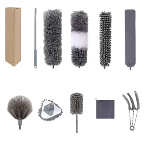 Household Cleaning Feather Duster Cleaning Tool Dust Duster Extendable Anti-Static Dust Duster