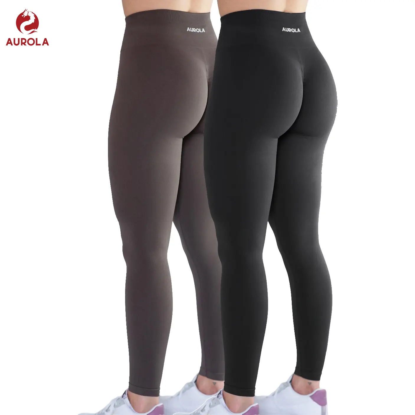 AUROLA 2 Pieces Set Intensify Workout Leggings for Women ,Seamless Scrunch Tights Tummy Control Pants summerwins