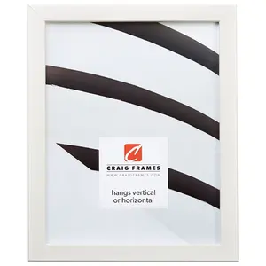 Craig Frames 13 x 19 Inch Picture Frame, Blanco White, Colori 75, 0.75" Wood Moulding, Smooth Finish, Plexiglass Facing and Hanging Kit Included