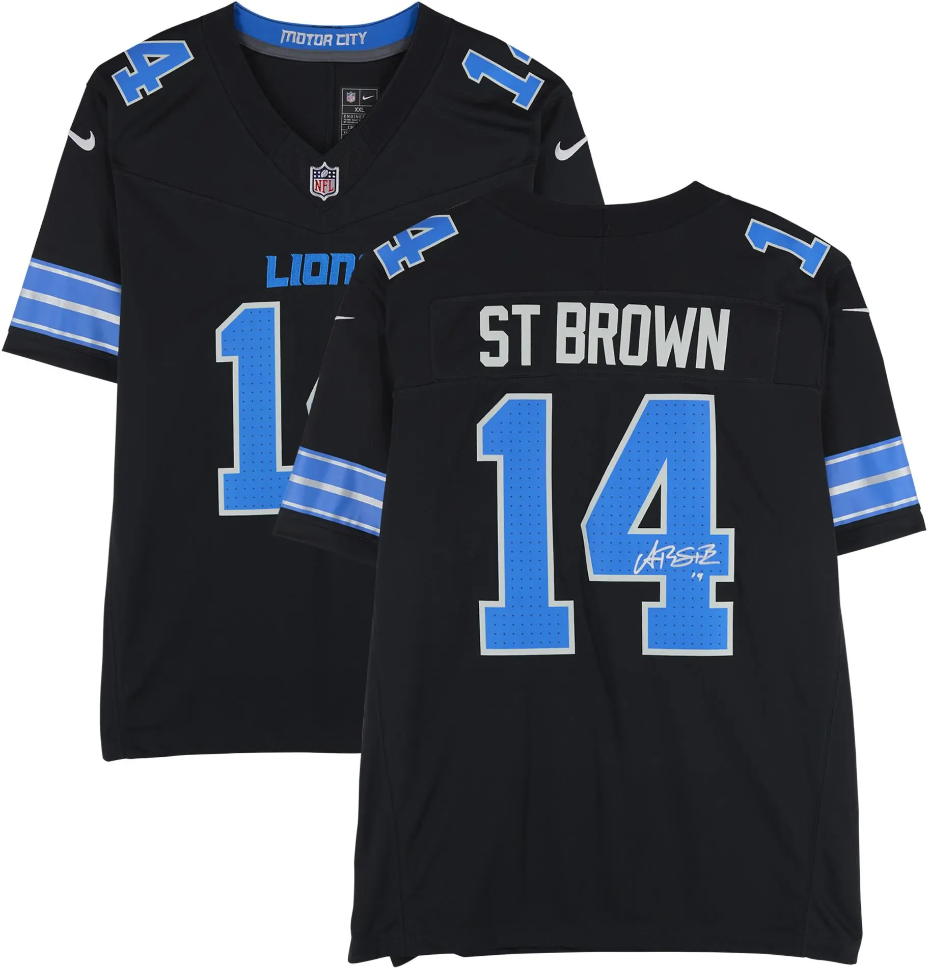 Amon-Ra St. Brown Detroit Lions Autographed Nike Black Vapor Fuse Limited Jersey - Fanatics Authentic Certified