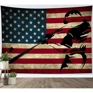Tapestry  Sports Tapestry for Boys Room Baseball Wall Tapestry American Flag Wall Hanging Poster for Living Room Bedroom Dorm and Birthday Party Wall Decor. Multiple sizes are available for selection.