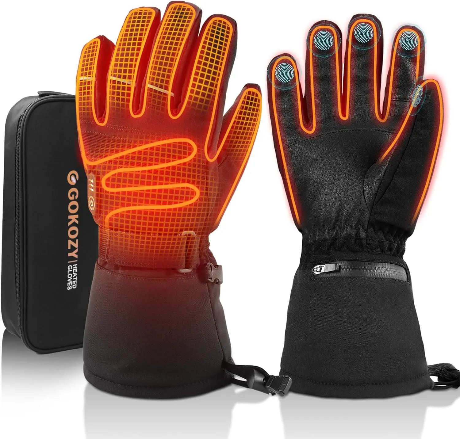 Heated Gloves for Men and Women,Heated Motorcycle Electric Gloves with 7.4V 2500mah Battery,3 Heating Setting,Christmas Thanksgiving Gift,Hand Warmer for Winter Sports Hiking/Motorcycle