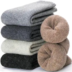 Women's Minimalist Merino Wool Crew Socks - 3-Pair Assorted Color B, Thick Warm Winter Boot Socks, Comfy for Hiking, Work, Minimalist Socks