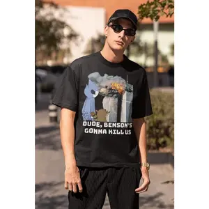 [Sale Up To 50%] Benson's Gonna Kill Us Tshirt, Cartoon Style Tshirt, Funny Tshirt, Meme Tshirt, Regular Tshirt, Show tshirt, Dark humor Tshirt, Graphic Streetwear T-shirt