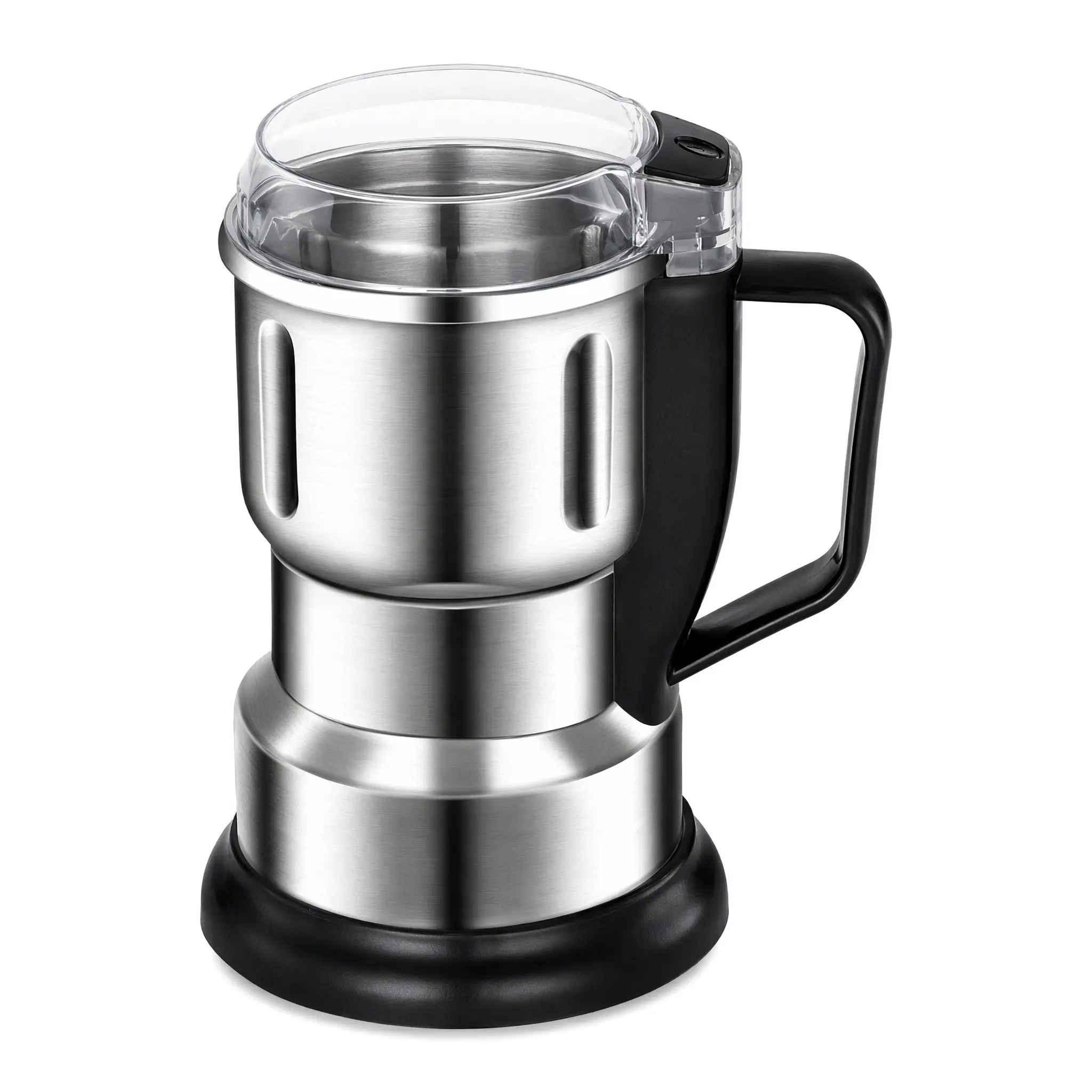 1-Touch Electric Coffee & Spice Grinder - Stainless Steel Bowl, Sharp Blades, Ergonomic Handle Mini Grain Mill, Fast Grinding for Coffee Beans, Nuts, Herbs, Easy-Clean Household Dry Food Grinding Kitchen Appliance