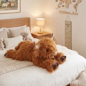 Oh-So Soft Heatable Plushies Toys, Weighted Stuffed Animal Throw Pillow Toy, Stitch Stuff Highland Cow, Heatable for Cramps, Pain, Stress, Anxiety Relief Lavender Scented Microwavable Heating Pad Fluffy Animal Gift Idea for Girlfriend Birthday