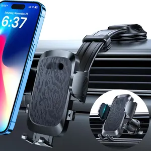 [2025 Ultimate Car Phone Holder Mount [bendable & Adjustable Aluminum Arm] Cell For Dashboard Windshield Stand 16 15 14 13 Pro Max Pickup Truck  Black