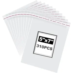 310 count Cellophane Bags 5x7 Inch, Clear Cookie Bags,Self Adhesive,Self-Sealing,Plastic Wrappers bags for Bakery,  Packaging,Candle, Soap and Gifts